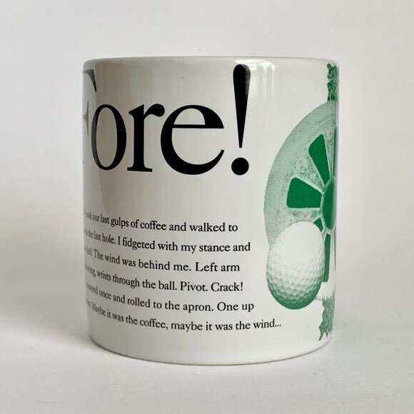 Starbucks 1996 Fore! Golf Sport Coffee Tea Mug Cup 16 oz White Green Collectible - Picture 4 of 10